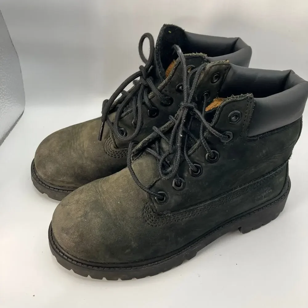 Timberland Youth Black Nubuck Waterproof Boots Sz 1 Primaloft Insulated‎ 12707